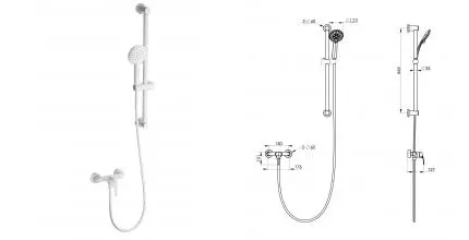 Смеситель для душа с гарнитуром WONZON & WOGHAND, Белый матовый (WW-4570-MW) · без серии, Wonzon & Woghand, WW-4570-MW