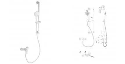 Смеситель для душа с гарнитуром WONZON & WOGHAND, Белый матовый (WW-AE3103-MW) · без серии, Wonzon & Woghand, WW-AE3103-MW