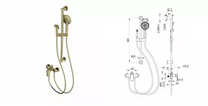 Смеситель для душа с гарнитуром WONZON & WOGHAND, Брашированное золото (WW-A4888-BG) · без серии, Wonzon & Woghand, WW-A4888-BG Смеситель для душа с гарнитуром WONZON & WOGHAND, Брашированное золото (WW-A4888-BG) · без серии, Wonzon & Woghand, WW-A4888-BG