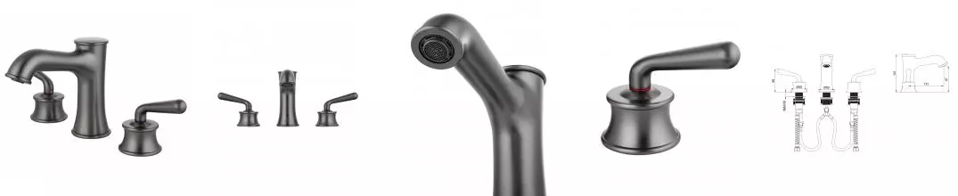 Смеситель для раковины «Wonzon & Woghand» Steam WW-88159008-BGM тёмный графит Смеситель для раковины «Wonzon & Woghand» Steam WW-88159008-BGM тёмный графит