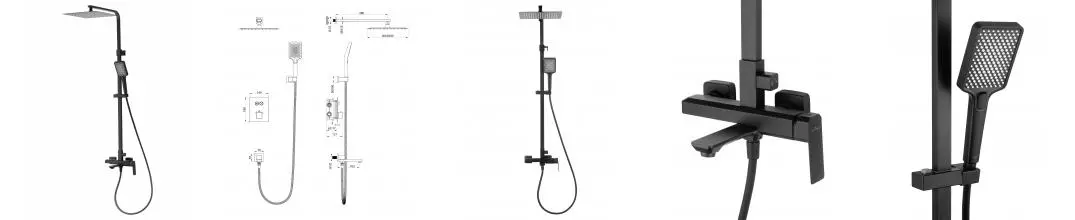 Душевая система WONZON & WOGHAND DIAMOND, Черный матовый (WW-88739011-MB) · Diamond, Wonzon & Woghand, WW-88739011-MB