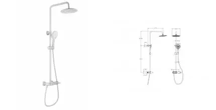 Душевая система WONZON & WOGHAND MUSE Corno, Белый матовый (WW-A30653-MW) · Muse, Wonzon & Woghand, WW-A30653-MW