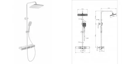 Душевая система WONZON & WOGHAND Shelf, Белый матовый (WW-B3552-MW) · Shelf, Wonzon & Woghand, WW-B3552-MW