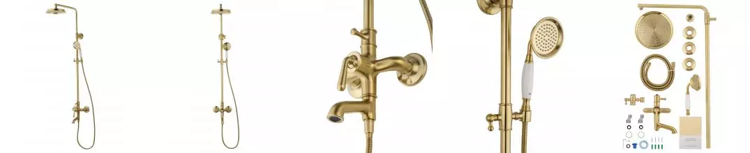 Душевая система WONZON & WOGHAND STEAM, Брашированное золото (WW-88739008-BG) · Steam, Wonzon & Woghand, WW-88739008-BG