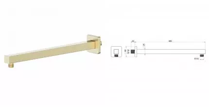 Настенный кронштейн для верхнего душа WONZON & WOGHAND, Брашированное золото (WW-SA10-40-BG) · Wonzon & Woghand, WW-SA10-40-BG Настенный кронштейн для верхнего душа WONZON & WOGHAND, Брашированное золото (WW-SA10-40-BG) · Wonzon & Woghand, WW-SA10-40-BG