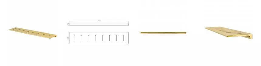 Полка для ванной WONZON & WOGHAND ECLIPSE, Глянцевое золото (WW-9127-LG) · Eclipse, Wonzon & Woghand, WW-9127-LG