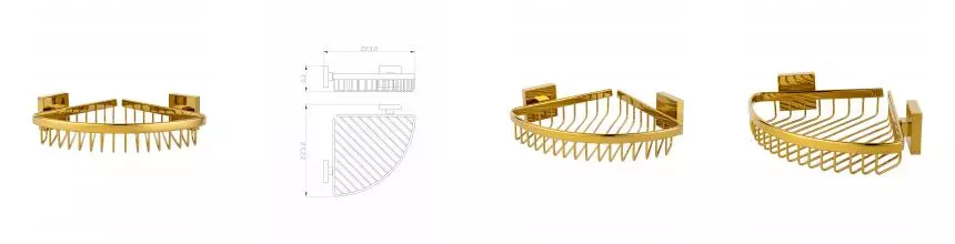 Полка для ванной угловая WONZON & WOGHAND POLO, Тёмное золото (WW-8944-DG) · Polo, Wonzon & Woghand, WW-8944-DG