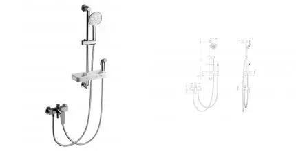 Смеситель для душа с гарнитуром WONZON & WOGHAND, Хром (WW-A31003-CR) · без серии, Wonzon & Woghand, WW-A31003-CR Смеситель для душа с гарнитуром WONZON & WOGHAND, Хром (WW-A31003-CR) · без серии, Wonzon & Woghand, WW-A31003-CR