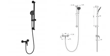 Смеситель для душа с гарнитуром WONZON & WOGHAND, Чёрный матовый (WW-4570-MB) · без серии, Wonzon & Woghand, WW-4570-MB Смеситель для душа с гарнитуром WONZON & WOGHAND, Чёрный матовый (WW-4570-MB) · без серии, Wonzon & Woghand, WW-4570-MB