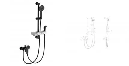 Смеситель для душа с гарнитуром WONZON & WOGHAND, Чёрный матовый (WW-A31003-MB) · без серии, Wonzon & Woghand, WW-A31003-MB Смеситель для душа с гарнитуром WONZON & WOGHAND, Чёрный матовый (WW-A31003-MB) · без серии, Wonzon & Woghand, WW-A31003-MB