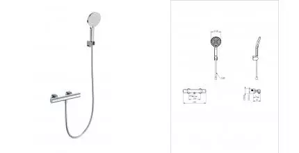 Смеситель для душа «Wonzon & Woghand» Inn 1 WW-B3013-A-CR с термостатом хром Смеситель для душа «Wonzon & Woghand» Inn 1 WW-B3013-A-CR с термостатом хром