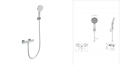 Смеситель для душа «Wonzon & Woghand» Inn 3 WW-B2012-A-CR с термостатом хром Смеситель для душа «Wonzon & Woghand» Inn 3 WW-B2012-A-CR с термостатом хром
