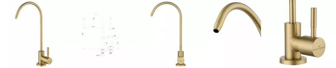 Смеситель для фильтрованной воды WONZON & WOGHAND, Брашированное золото (WW-AE4587-BG) · без серии, Wonzon & Woghand, WW-AE4587-BG