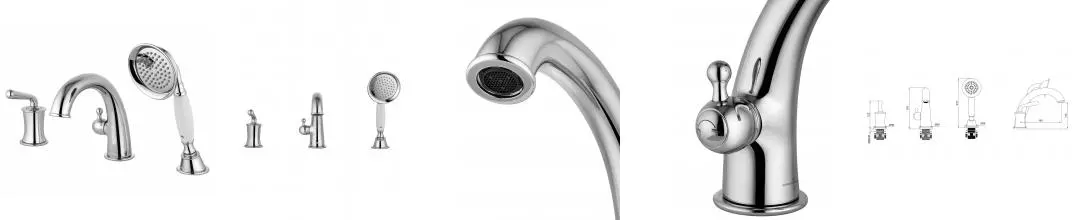 Смеситель на борт ванны «Wonzon & Woghand» Steam WW-88659008-CR хром Смеситель на борт ванны «Wonzon & Woghand» Steam WW-88659008-CR хром