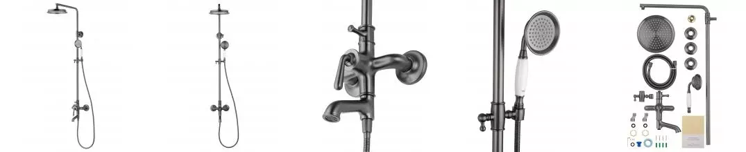 Душевая система WONZON & WOGHAND STEAM, Тёмный графит (WW-88739008-BGM) · Steam, Wonzon & Woghand, WW-88739008-BGM