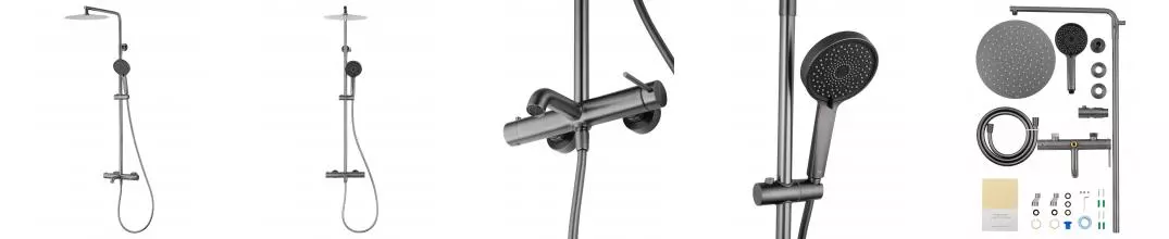 Душевая система WONZON & WOGHAND STICK, Темный графит (WW-88739017-BGM) · Stick, Wonzon & Woghand, WW-88739017-BGM