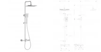 Душевая система WONZON & WOGHAND, Белый матовый (WW-AE33110-MW) · Wonzon & Woghand, WW-AE33110-MW