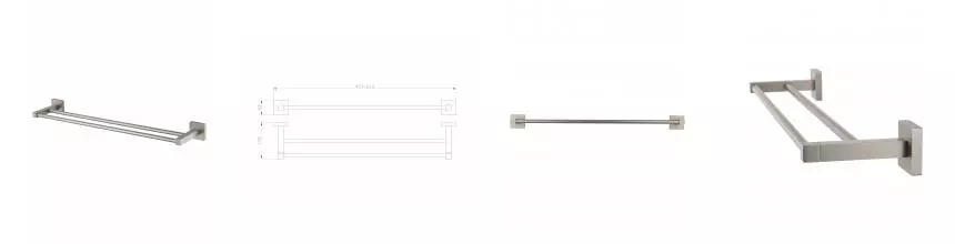 Полотенцедержатель двойной WONZON & WOGHAND POLO, Брашированный никель (WW-8911-BN) · Polo, Wonzon & Woghand, WW-8911-BN