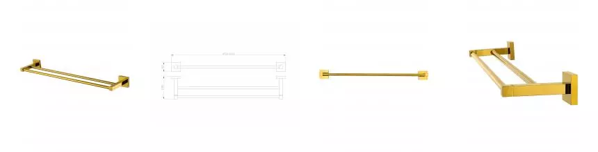 Полотенцедержатель двойной WONZON & WOGHAND POLO, Тёмное золото (WW-8911-DG) · Polo, Wonzon & Woghand, WW-8911-DG