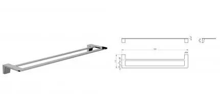 Полотенцедержатель двойной WONZON & WOGHAND, Хром (WW-V2102-CR) · Wonzon & Woghand, WW-V2102-CR