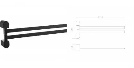 Полотенцедержатель поворотный WONZON & WOGHAND CARBON, Чёрный (WW-7731) · Carbon, Wonzon & Woghand, WW-7731