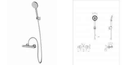 Смеситель для душа «Wonzon & Woghand» Inn 5 WW-B1005-A-CR с термостатом хром Смеситель для душа «Wonzon & Woghand» Inn 5 WW-B1005-A-CR с термостатом хром