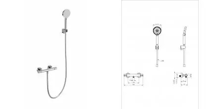 Смеситель для душа «Wonzon & Woghand» Inn 5 WW-B2063-A-CR с термостатом хром Смеситель для душа «Wonzon & Woghand» Inn 5 WW-B2063-A-CR с термостатом хром