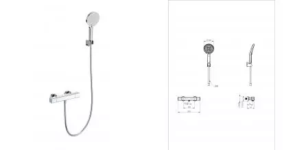 Смеситель для душа «Wonzon & Woghand» Stay 2 WW-B2016-A-CR с термостатом хром Смеситель для душа «Wonzon & Woghand» Stay 2 WW-B2016-A-CR с термостатом хром