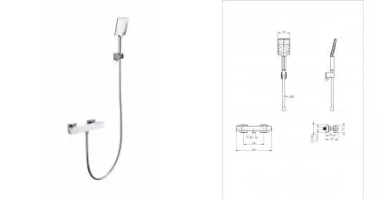 Смеситель для душа «Wonzon & Woghand» Stay 3 WW-B2062-A-CR с термостатом хром