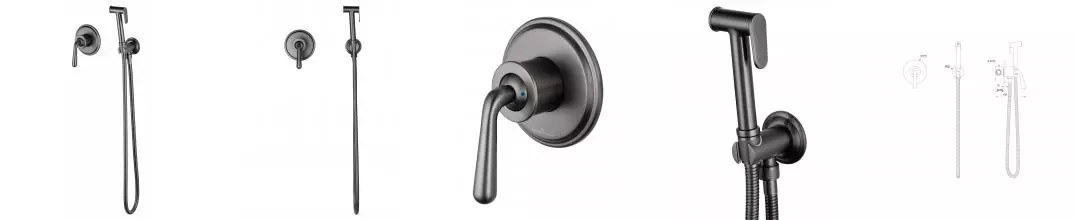 Смеситель с гигиеническим душем «Wonzon & Woghand» Steam WW-88849008-BGM тёмный графит Смеситель с гигиеническим душем «Wonzon & Woghand» Steam WW-88849008-BGM тёмный графит