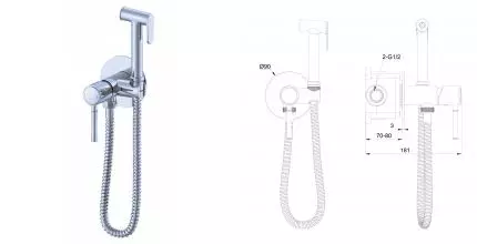 Смеситель с гигиеническим душем встраиваемый WONZON & WOGHAND TOR, Хром (WW-88829073-CR) · Tor, Wonzon & Woghand, WW-88829073-CR Смеситель с гигиеническим душем встраиваемый WONZON & WOGHAND TOR, Хром (WW-88829073-CR) · Tor, Wonzon & Woghand, WW-88829073-CR