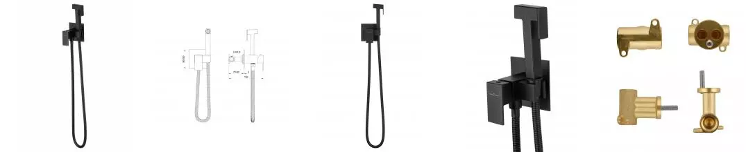 Смеситель с гигиеническим душем встраиваемый WONZON & WOGHAND, Чёрный матовый (WW-88829903-MB) · без серии, Wonzon & Woghand, WW-88829903-MB Смеситель с гигиеническим душем встраиваемый WONZON & WOGHAND, Чёрный матовый (WW-88829903-MB) · без серии, Wonzon & Woghand, WW-88829903-MB