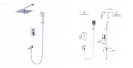 Душевая система встраиваемая WONZON & WOGHAND CUBE 2.0, Хром (WW-88087068-CR) · Cube 2.0, Wonzon & Woghand, WW-88087068-CR