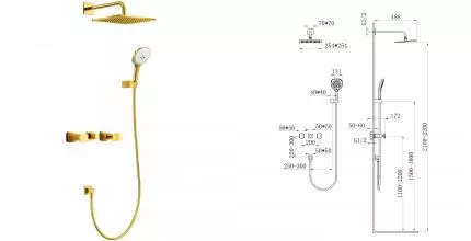 Душевая система встраиваемая WONZON & WOGHAND SHAKESPEARE, Темное золото (WW-654701-DG) · Shakespeare, Wonzon & Woghand, WW-654701-DG