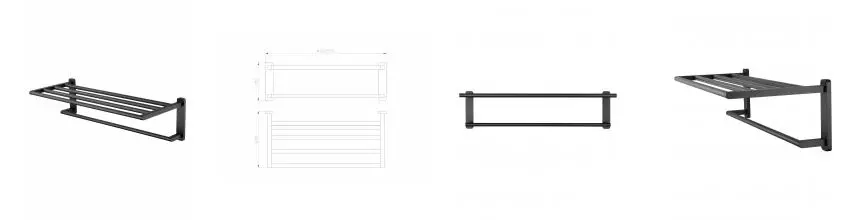 Полотенцедержатель с полкой WONZON & WOGHAND GRAFFITY, Тёмный графит (WW-9381) · Graffity, Wonzon & Woghand, WW-9381