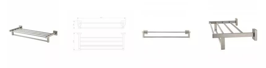 Полотенцедержатель с полкой WONZON & WOGHAND POLO, Брашированный никель (WW-8981-BN) · Polo, Wonzon & Woghand, WW-8981-BN