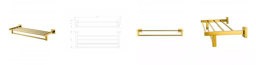 Полотенцедержатель с полкой WONZON & WOGHAND POLO, Тёмное золото (WW-8981-DG) · Polo, Wonzon & Woghand, WW-8981-DG