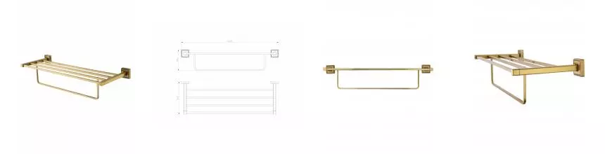 Полотенцедержатель с полкой WONZON & WOGHAND ROMA, Бронза (WW-7281) · Roma, Wonzon & Woghand, WW-7281