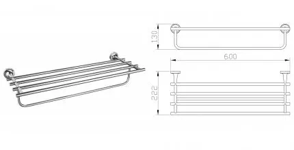 Полотенцедержатель с полкой WONZON & WOGHAND SIMPLE, Хром (WW-6581) · Simple, Wonzon & Woghand, WW-6581