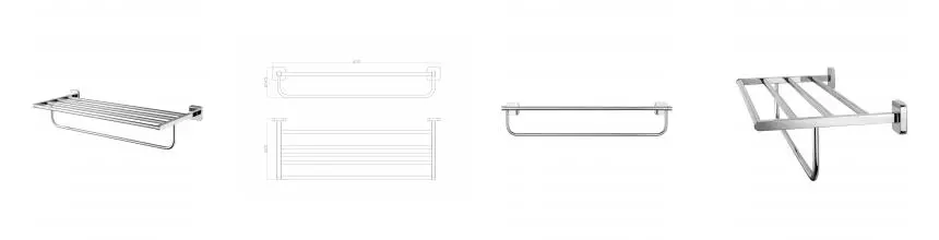 Полотенцедержатель с полкой WONZON & WOGHAND STILL, Хром (WW-6681) · Still, Wonzon & Woghand, WW-6681