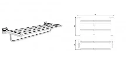 Полотенцедержатель с полкой WONZON & WOGHAND, Хром (WW-V1901-CR) · Wonzon & Woghand, WW-V1901-CR