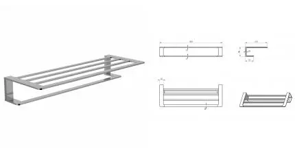 Полотенцедержатель с полкой WONZON & WOGHAND, Хром (WW-V2901-CR) · Wonzon & Woghand, WW-V2901-CR