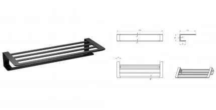 Полотенцедержатель с полкой WONZON & WOGHAND, Чёрный матовый (WW-V2901-MB) · Wonzon & Woghand, WW-V2901-MB