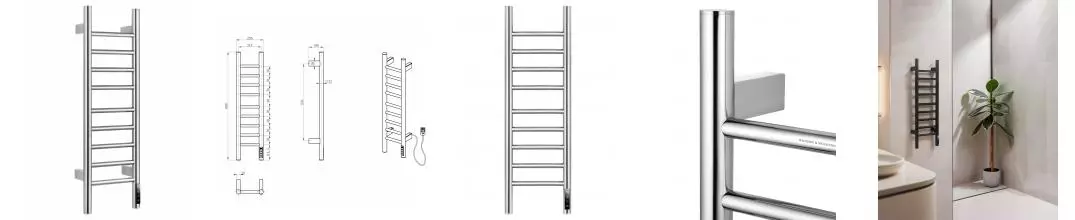 Полотенцесушитель электрический WONZON & WOGHAND BONN, Хром (WW-AL4092-CR) · Wonzon & Woghand, WW-AL4092-CR