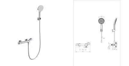 Смеситель для душа с термостатом WONZON & WOGHAND T-1000, Хром (WW-B2057-A-CR) · T-1000, Wonzon & Woghand, WW-B2057-A-CR