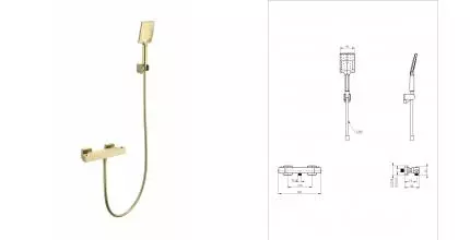 Смеситель для душа с термостатом WONZON & WOGHAND, Брашированное золото (WW-B2026-A-BG) · без серии, Wonzon & Woghand, WW-B2026-A-BG Смеситель для душа с термостатом WONZON & WOGHAND, Брашированное золото (WW-B2026-A-BG) · без серии, Wonzon & Woghand, WW-B2026-A-BG