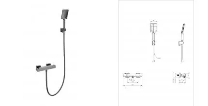 Смеситель для душа с термостатом WONZON & WOGHAND, Темный графит (WW-B2026-A-BGG) · без серии, Wonzon & Woghand, WW-B2026-A-BGG