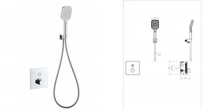 Смеситель для душа с термостатом встраиваемый WONZON & WOGHAND, Хром (WW-D1017-B-CR) · без серии, Wonzon & Woghand, WW-D1017-B-CR