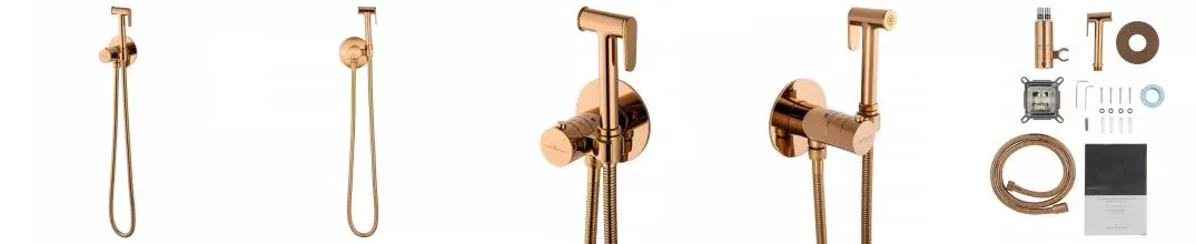 Смеситель с гигиеническим душем и термостатом встраиваемый WONZON & WOGHAND, Розовое золото (WW-88829909-RG) · без серии, Wonzon & Woghand, WW-88829909-RG