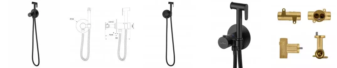 Смеситель с гигиеническим душем и термостатом встраиваемый WONZON & WOGHAND, Чёрный матовый (WW-88829909-MB) · без серии, Wonzon & Woghand, WW-88829909-MB Смеситель с гигиеническим душем и термостатом встраиваемый WONZON & WOGHAND, Чёрный матовый (WW-88829909-MB) · без серии, Wonzon & Woghand, WW-88829909-MB